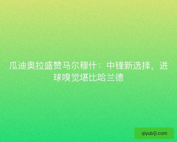 瓜迪奥拉盛赞马尔穆什：中锋新选择，进球嗅觉堪比哈兰德